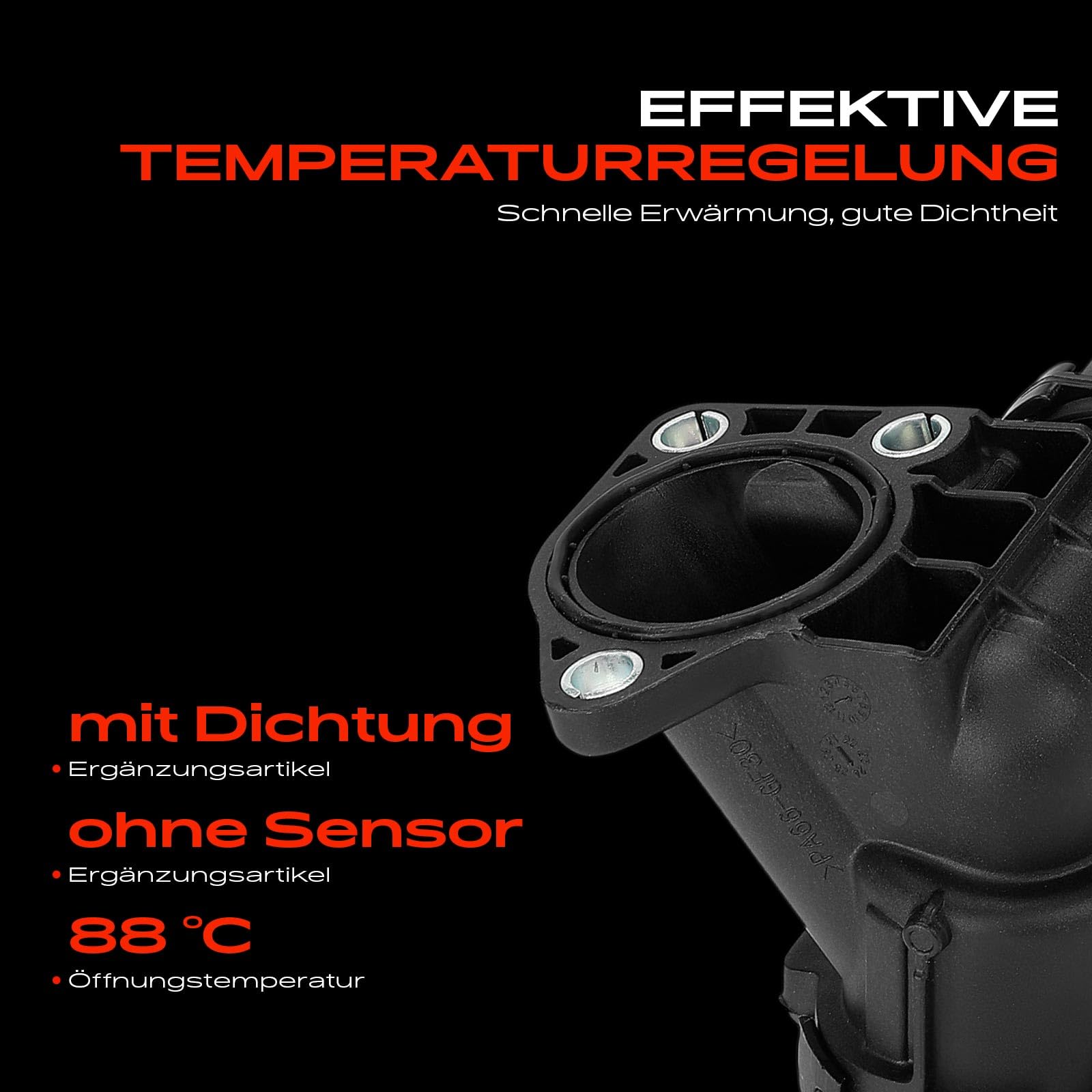 Frankberg Thermostat Kühlmittel 92°C 2-polig 04L121026L | Kompatibel mit T.o.u.r.a.n 5T1, A1 Sportback 8XA 8XF, A3 Limousine 8VM 8VS, A3 8V1 8VK, T.C.R.O.S.S C11 D31