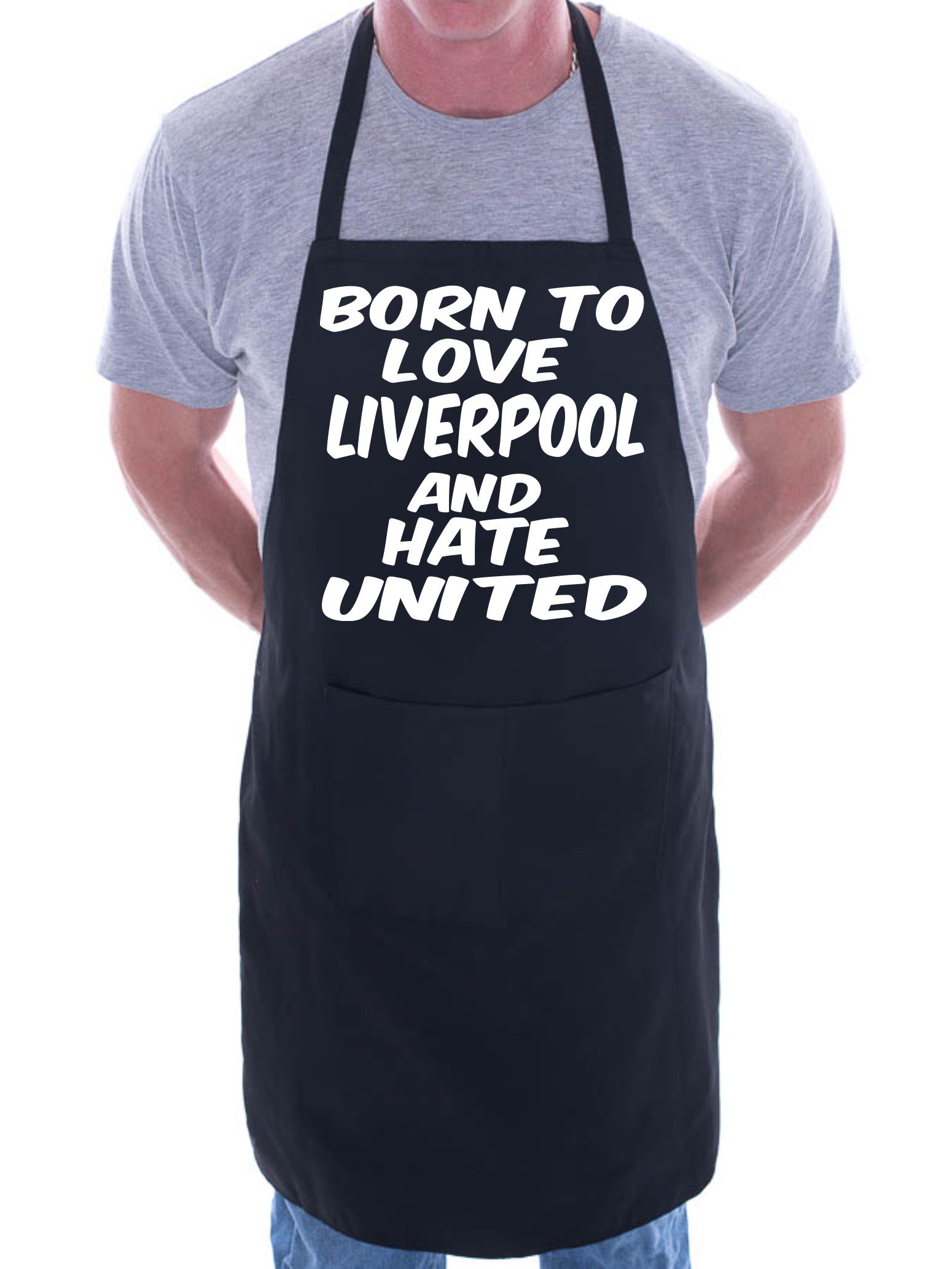 Print4U Love Liverpool Hate Man Utd Football BBQ Cooking Funny Novelty Apron Black