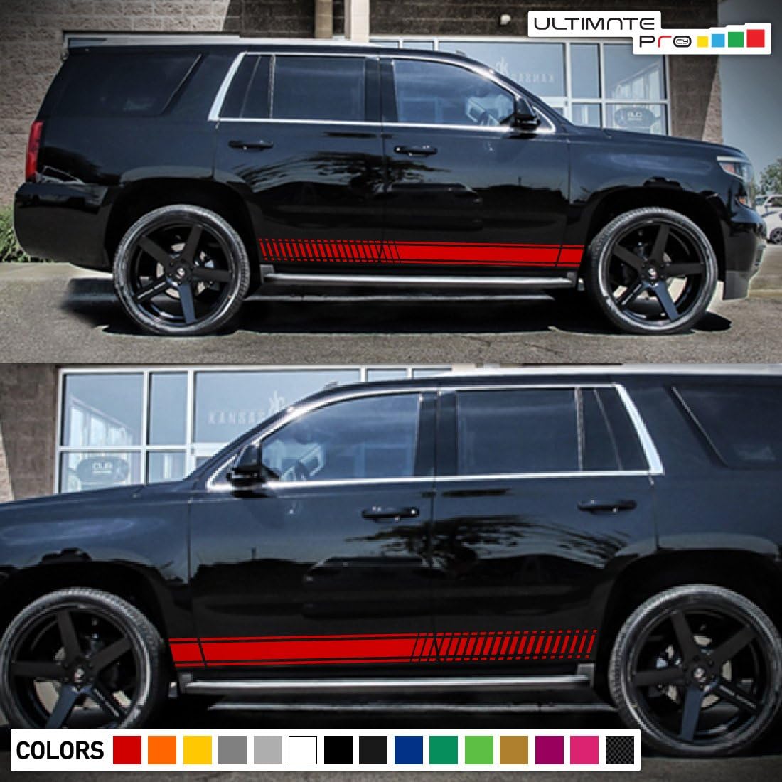 Set of Racing Side Stripes Decal Sticker Graphic Compatible with GMC Yukon Denali