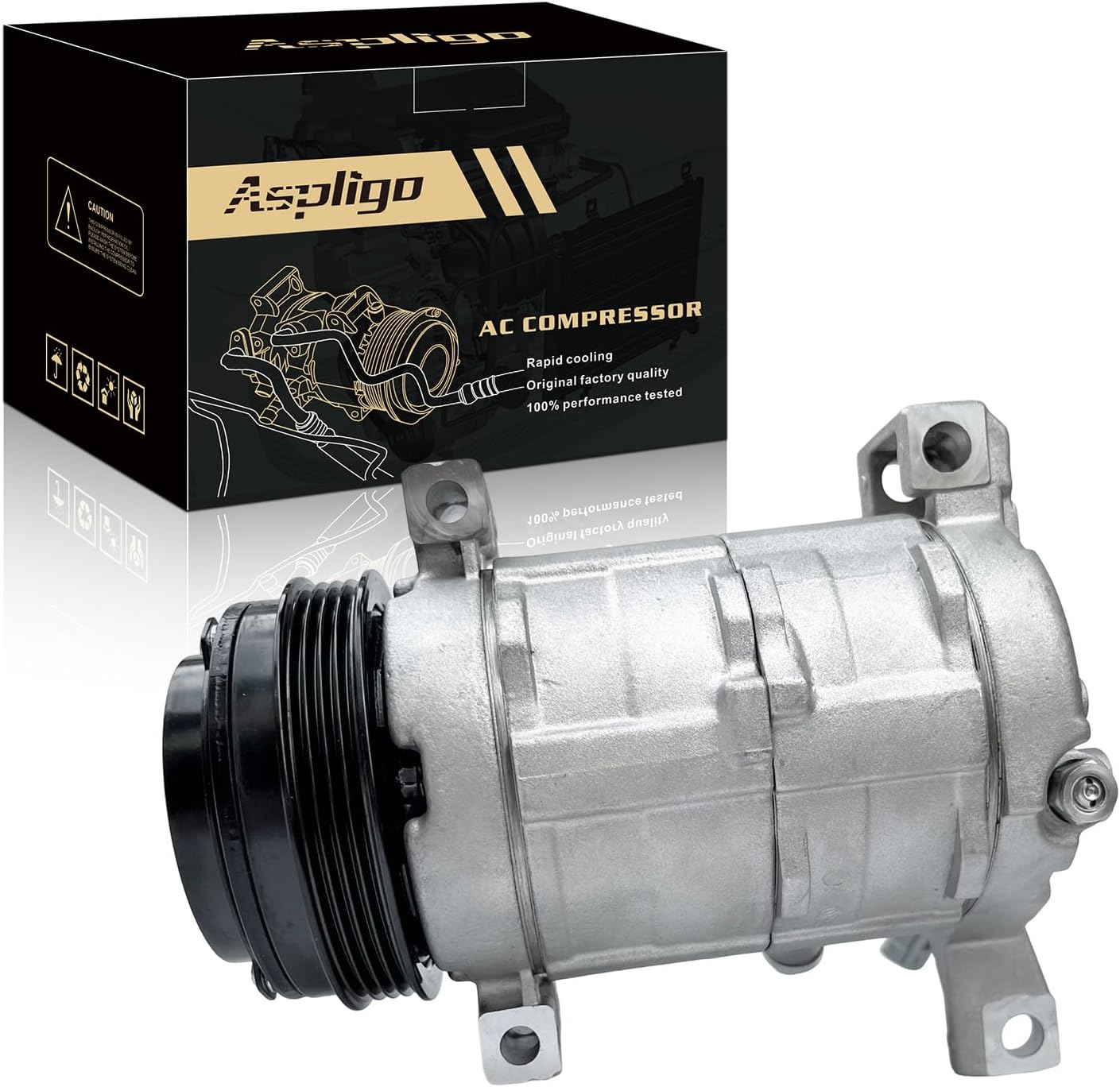 Air Conditioner AC Compressor for Cadillac Escalade 2002-2014, for Chevy Silverado 1500 2500 3500 Suburban 1500 2500 Tahoe Avalanche GMC Sierra Yukon XL 1500 2500 3500, Replaces 10364873