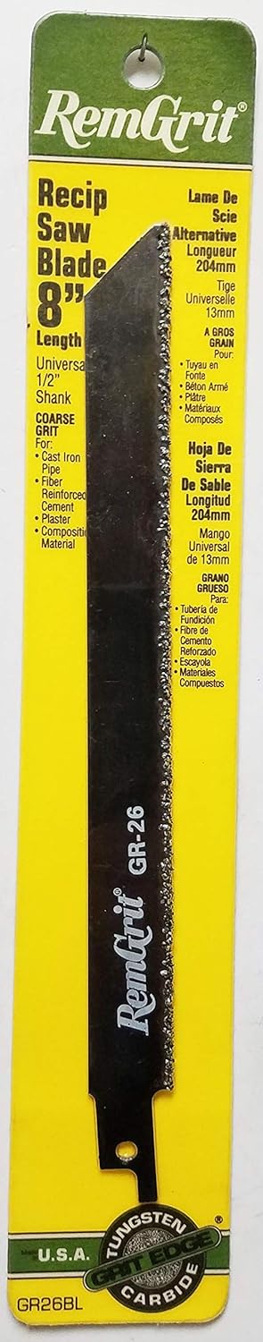 Disston E0406123 8 x 3/4 x .042-Inch Remgrit Carbide Grit Reciprocating Saw Blades, 200 x 20 x 0.90mm