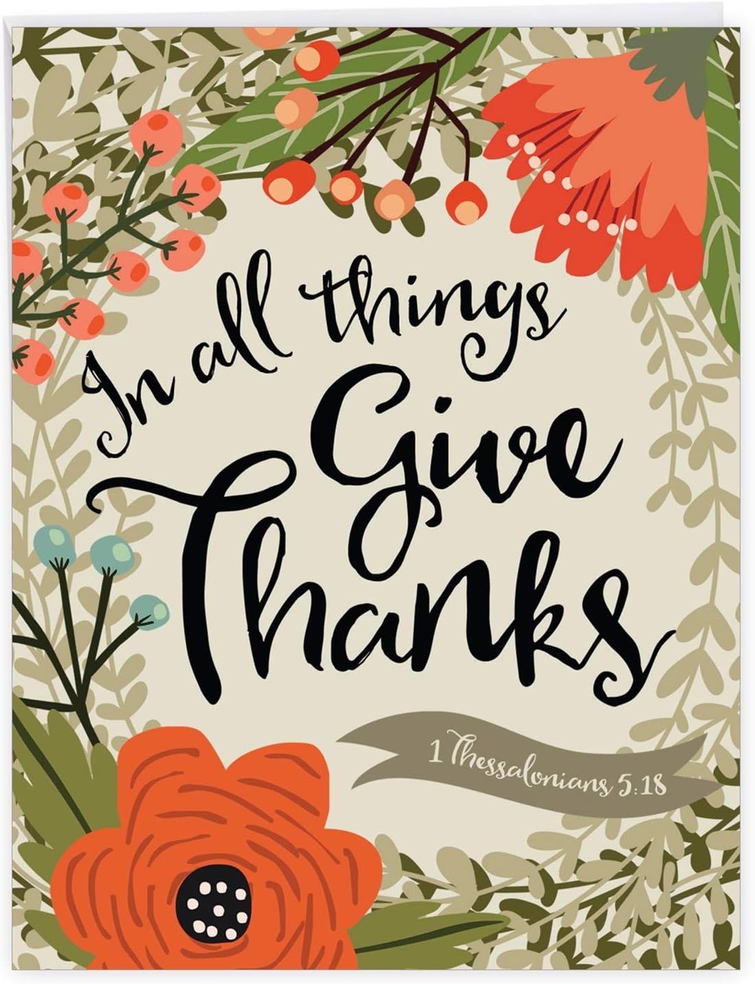 J6634ATYG Jumbo Thank You Card: Blessings With Envelope (Extra Large Version: 8.5'' x 11''), Multicolored