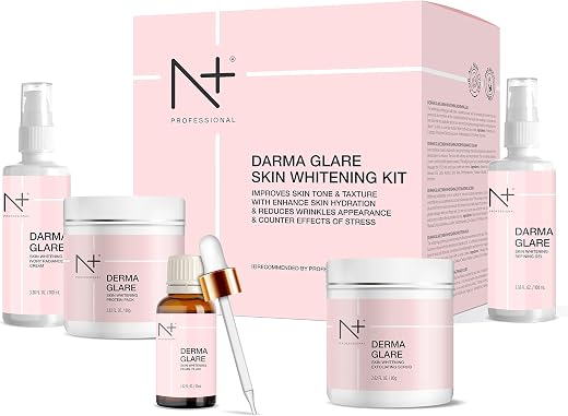 N+ Professional Derma Glare Skin Whitening Kit | Advanced Whitening Treatment For Women, 230ml + 160g.