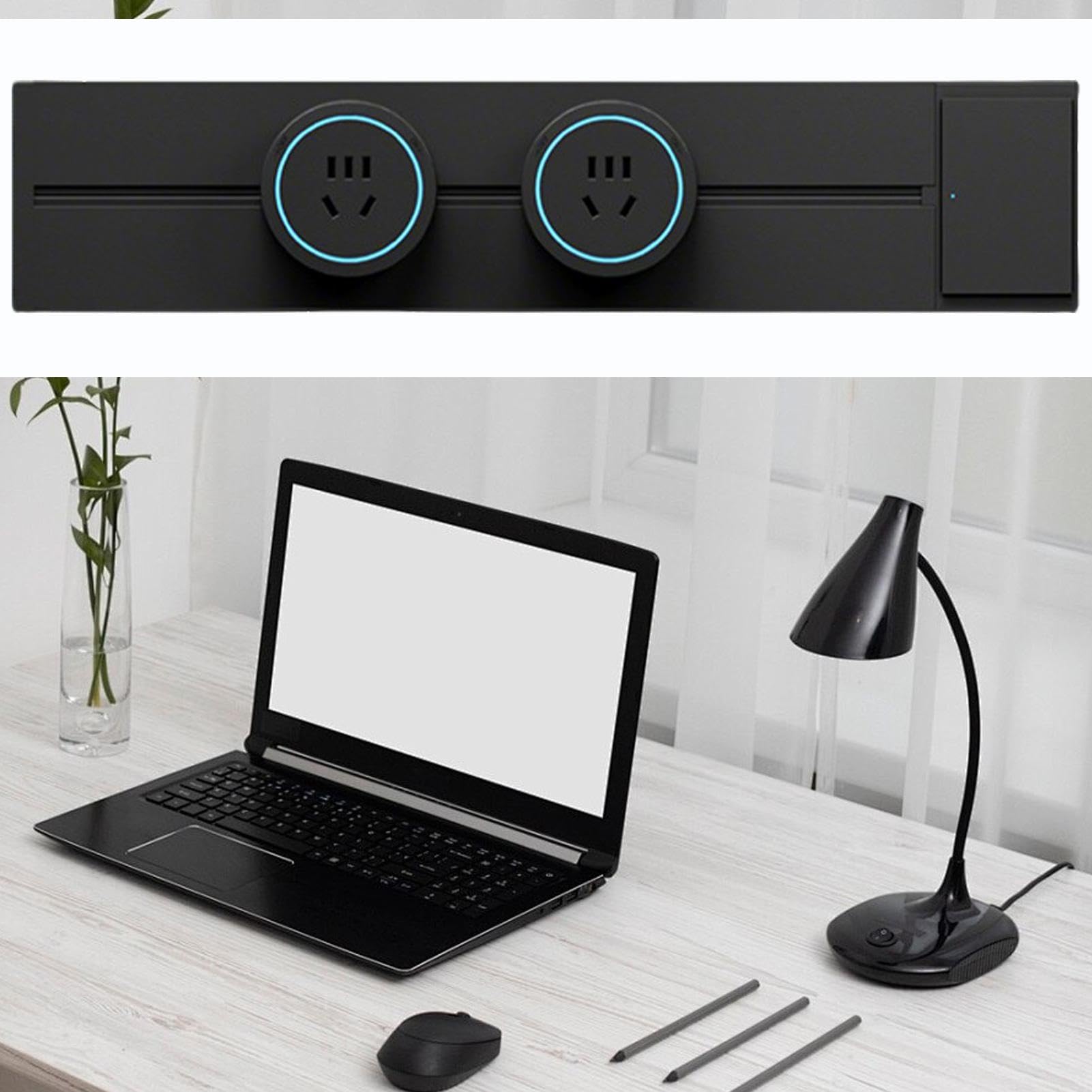 Multipresa lunga – Adattatori mobili per prese, binario elettrico scorrevole, per cucina, soggiorno, studio, lavoro, camera da , casa, hotel, scuola, appartamento