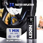LEXIN P5 Gonfleur de pneus Portable Air Compresseur, 150PSI Pompe à pneus électrique avec jauge, LED lampe & 5000mAh Batterie intelligente Air Pompe pour motos, voitures, vélos & Scooters, alliage d'aluminium