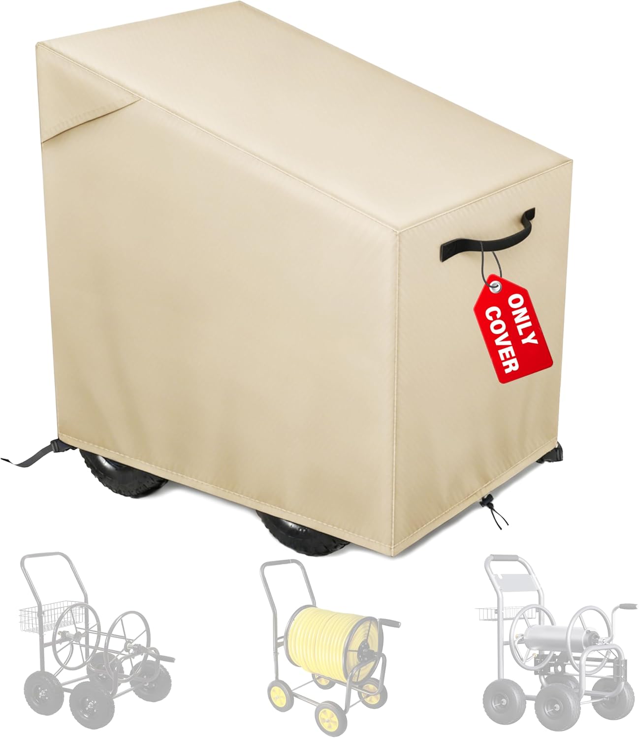 Garden Hose Reel Cart Cover,Waterproof, Dustproof and Sun-Proof Protect Your Garden Hose Reel Cart and prolong its Life(28"W x36"D x 36"H)