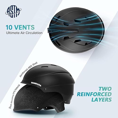 Miniatura 2 de VANRORA Paquete combinado de casco y gafas de esquí, casco de snowboard certificado de seguridad, lentes intercambiables para snowboard