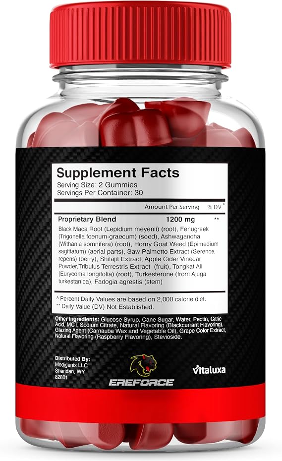 Ereforce Gummies, Ere Force Gummys Supplement with Advanced Maximum Strength Support, Performance Blend Formula for Overall Health, Energy & Wellness, Erforce Reviews Multivitamins Gummi (60 Gummies)