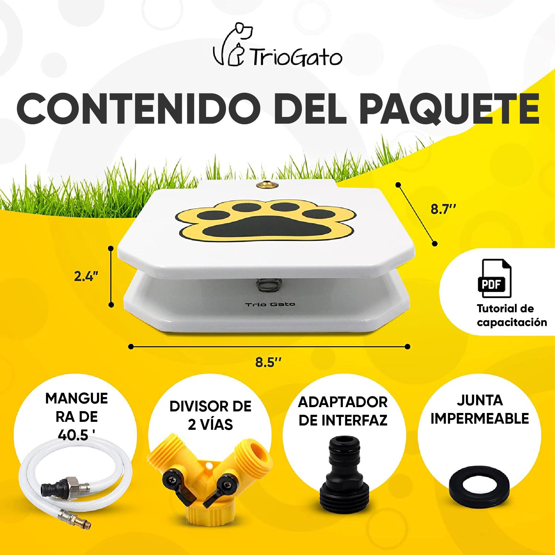 Genovation Aspersor de Agua para Mascotas al Aire Libre fácil Activado Perro Fuente de Agua Juguete