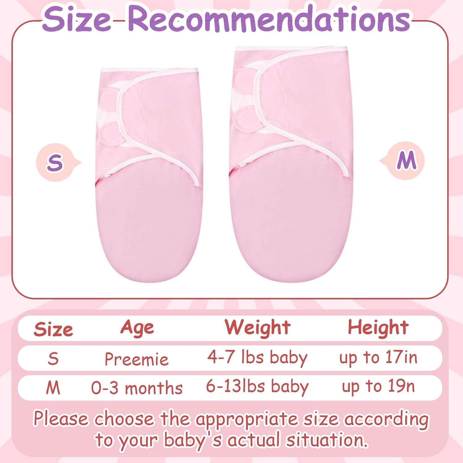 Ramede 6-Pack Premature Baby Swaddle Blankets with Hats, Breathable 100% Cotton Baby Swaddles, Suitable for Premature Babies and Newborns, Soft Cotton, Adjustable(Classic,Light Color)