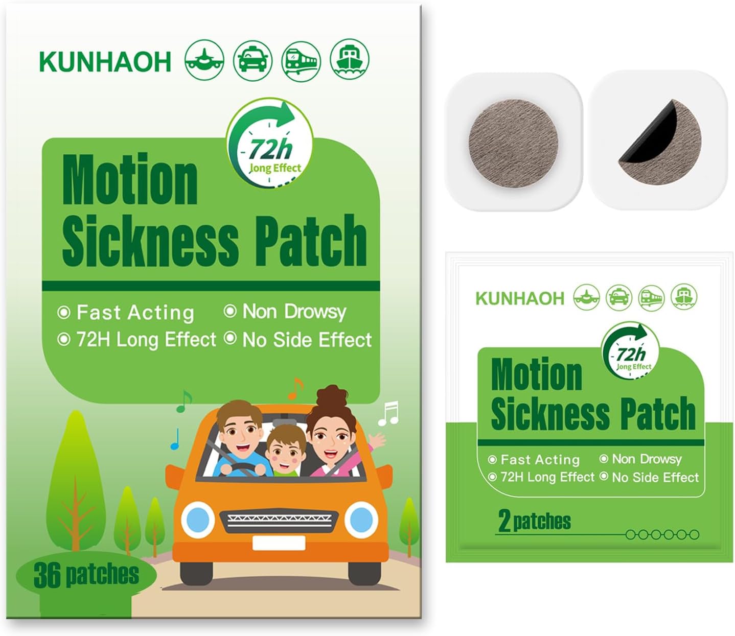 (2026 New) Motion Sickness Patches Non-Drowsy, 100% Natural