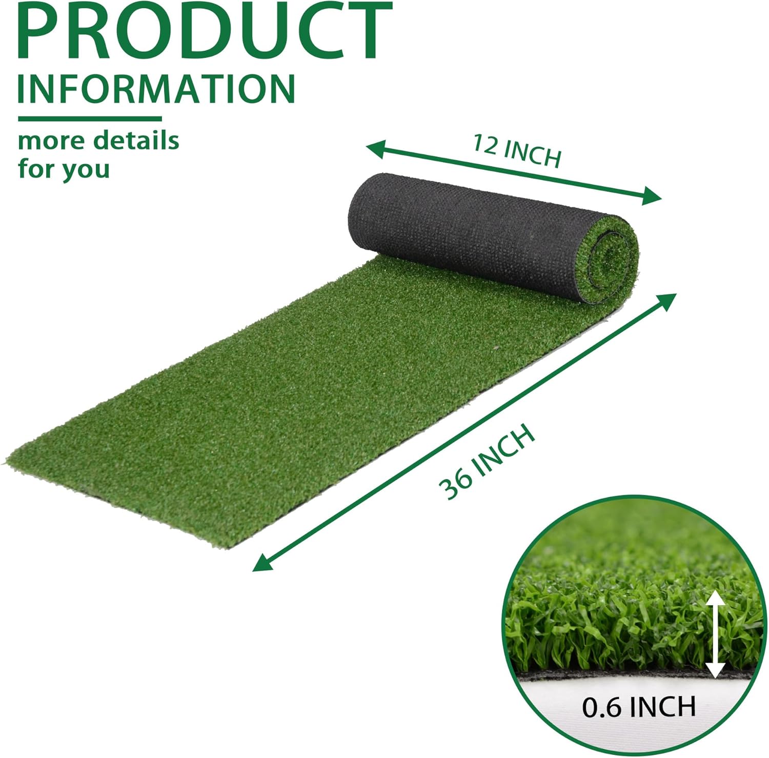 Artificial Grass Indoor Outdoor Table Runner 12 x 36 Inch,Waterproof Astro Turf with Drainage Holes,Fake Turf Mat Grass Rug for Golf Themed Party,Wedding, Birthday,Home Decor,Dark Green