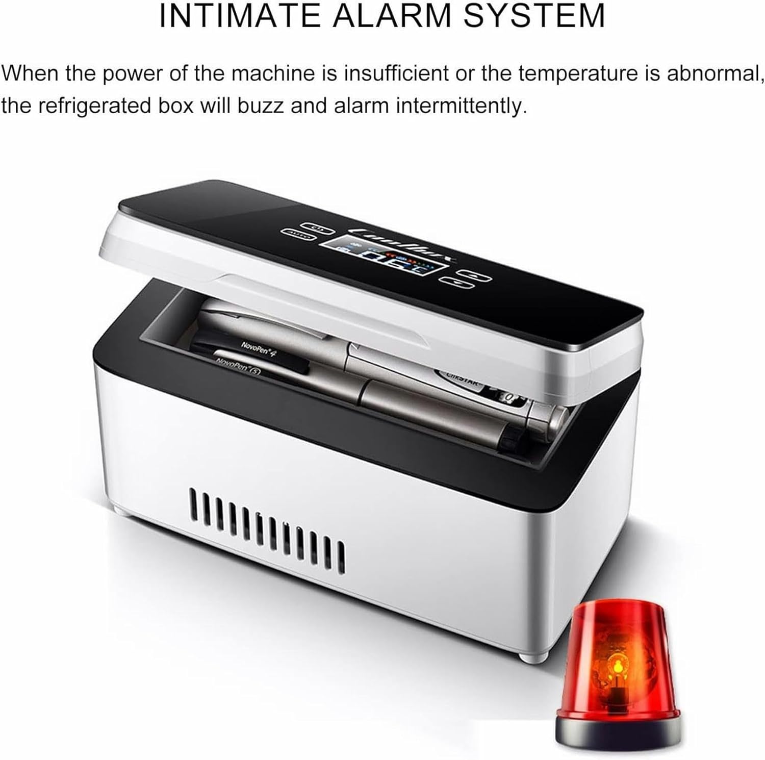 Portable Insulin Refrigerator, USB Rechargeable Small Refrigerator, Mini Dual-Purpose Insulin Refrigerator for Car and Household Use, 0-8 ° C Refrigerated Medicine, Button