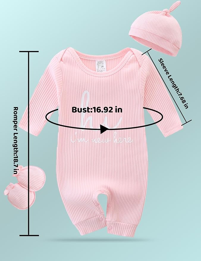 Body Bebé Unisex Manga Larga 0-3 Meses con Mitones y Gorro miniatura 7