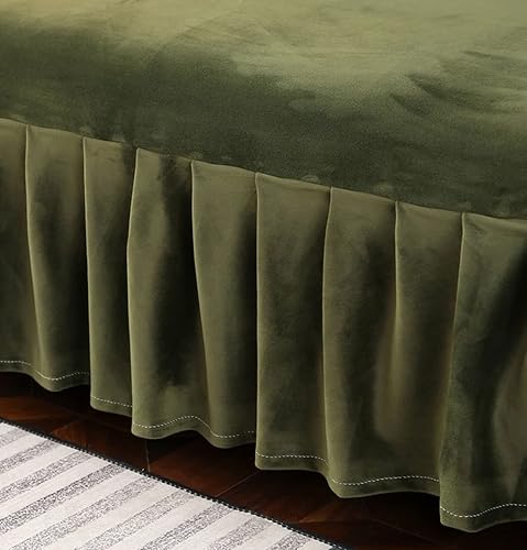 Miniatura 5 de IMYOGI Fundas de sofá de alta elasticidad sin brazos con falda, funda elástica ajustable de color sólido, protector de muebles para niños, mascotas,