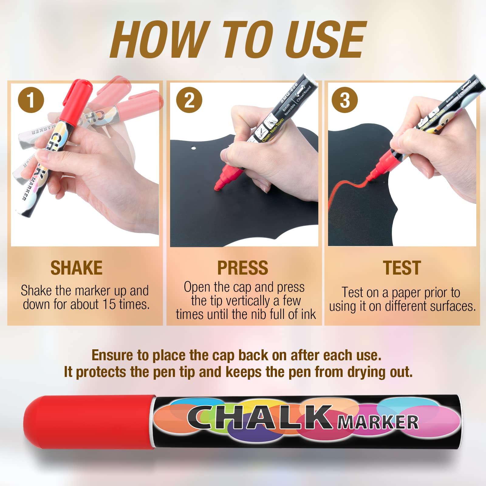 Use Chalk How To Remove Chalkboard Pen Liquid Chalk Markers 12 - Main Image