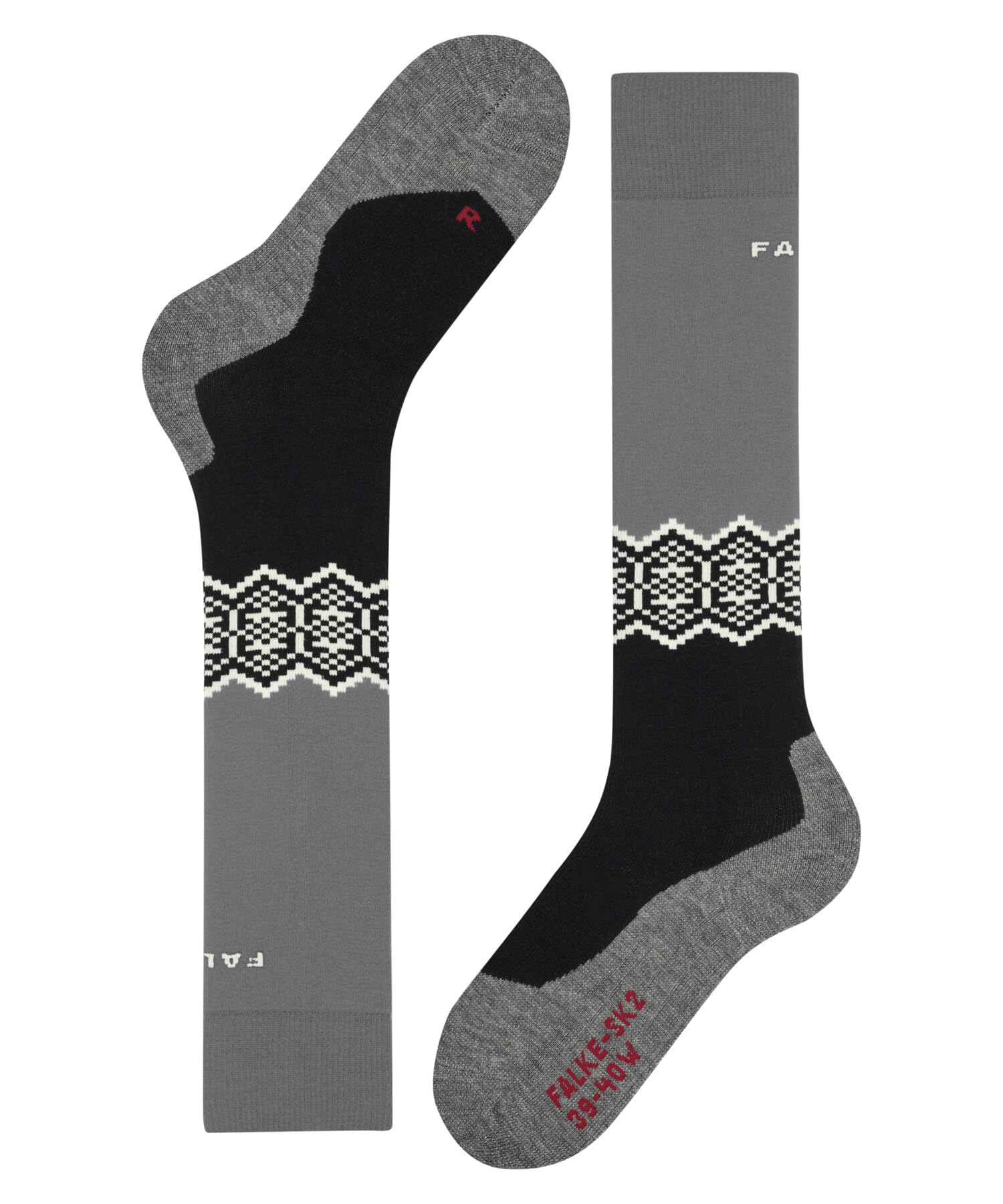 FALKE Mężczyźni Skarpety narciarskie SK2 Intermediate M Kh Wełna ciepłe grube 1 Para, Czarny Black-Mix 3010, 39-41