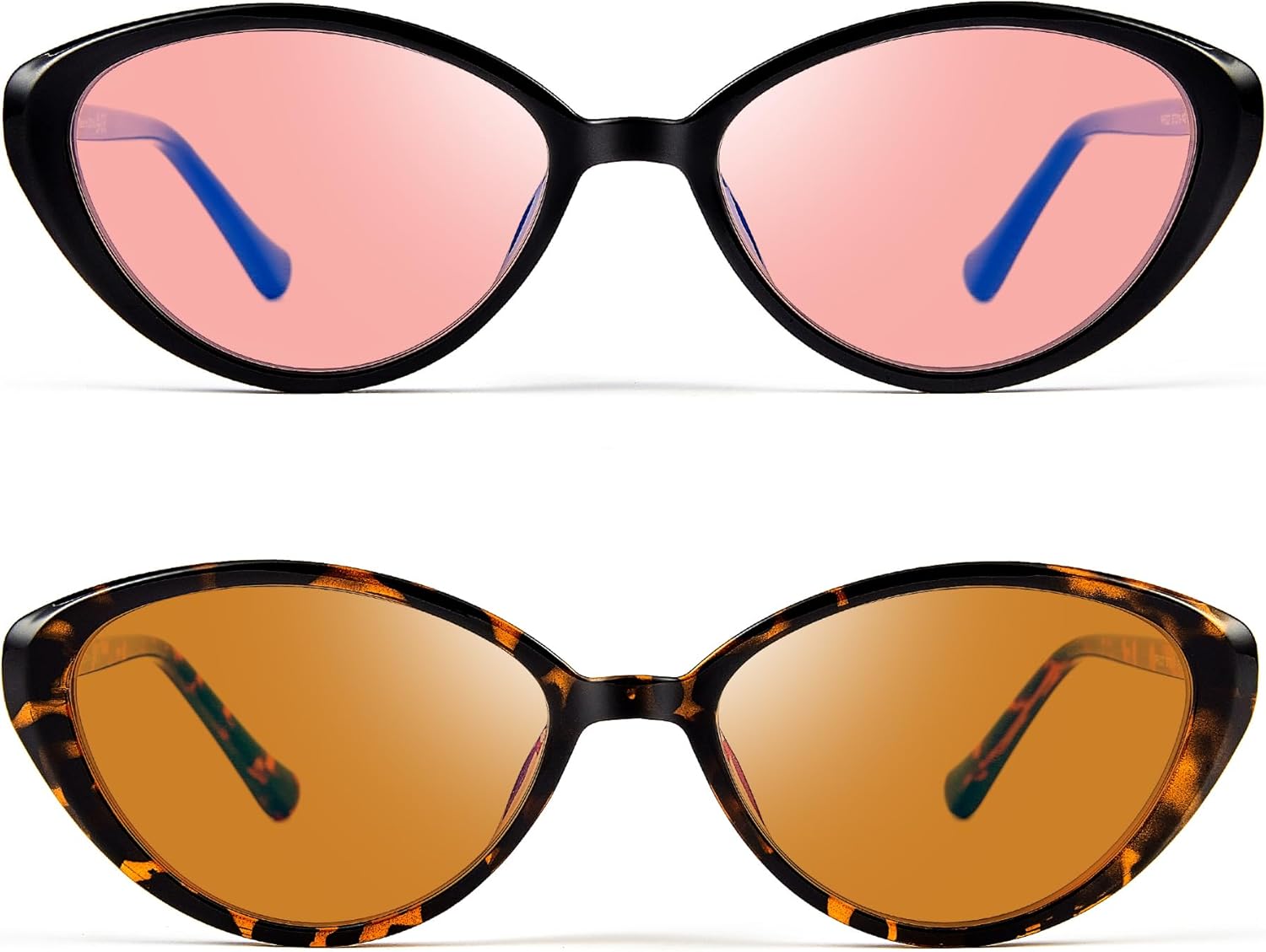 Blue Light Blocking Glasses for Women, Cat Eye Oval Frame Glasses Anti Eyestrain & UV Glare JF6227