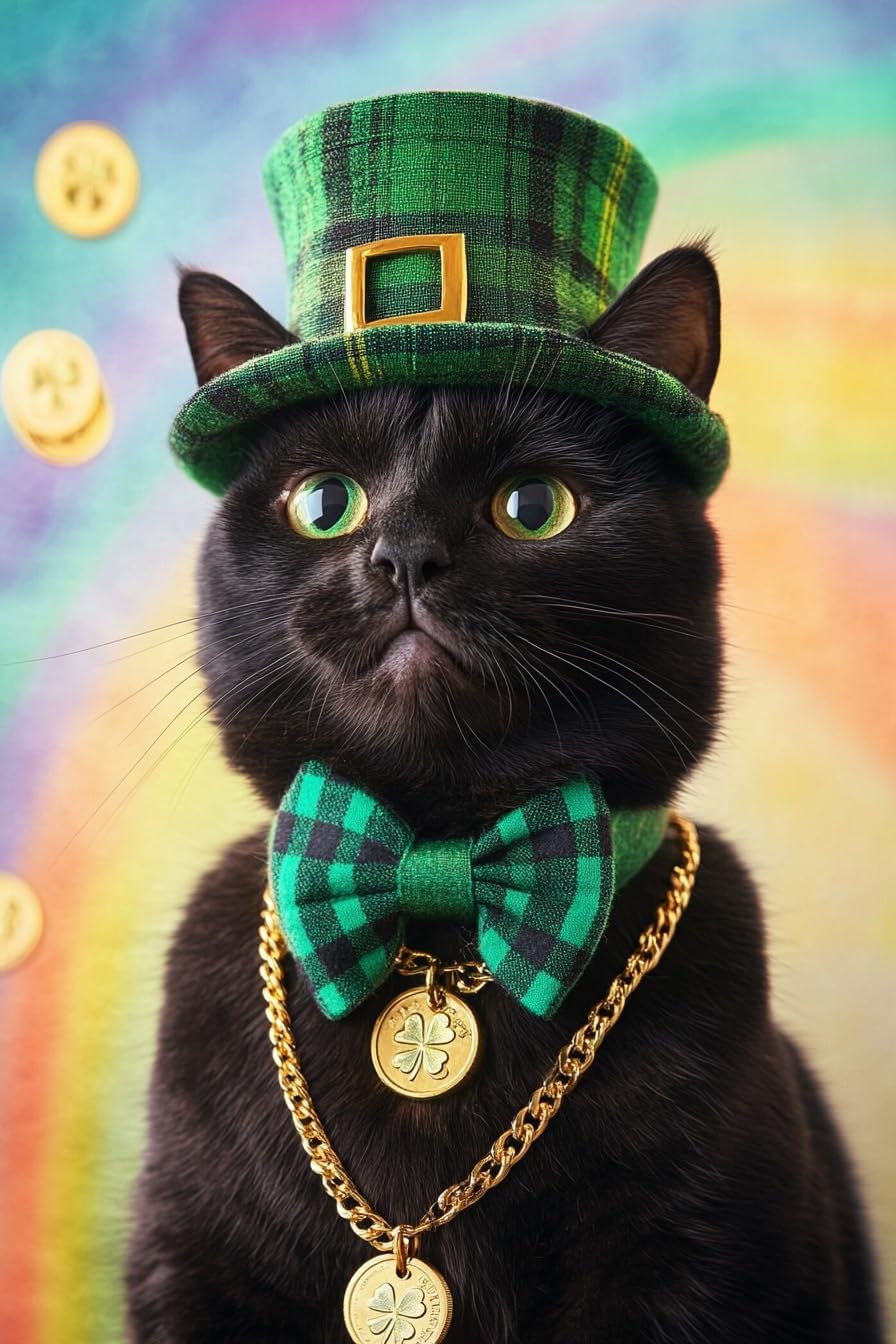 Black Cat 500 Pieces Puzzle for Adults Educational, Intellectual Jigsaw Puzzle, St. Patrick's Day Fantasy Puzzles for Adults Fun Game