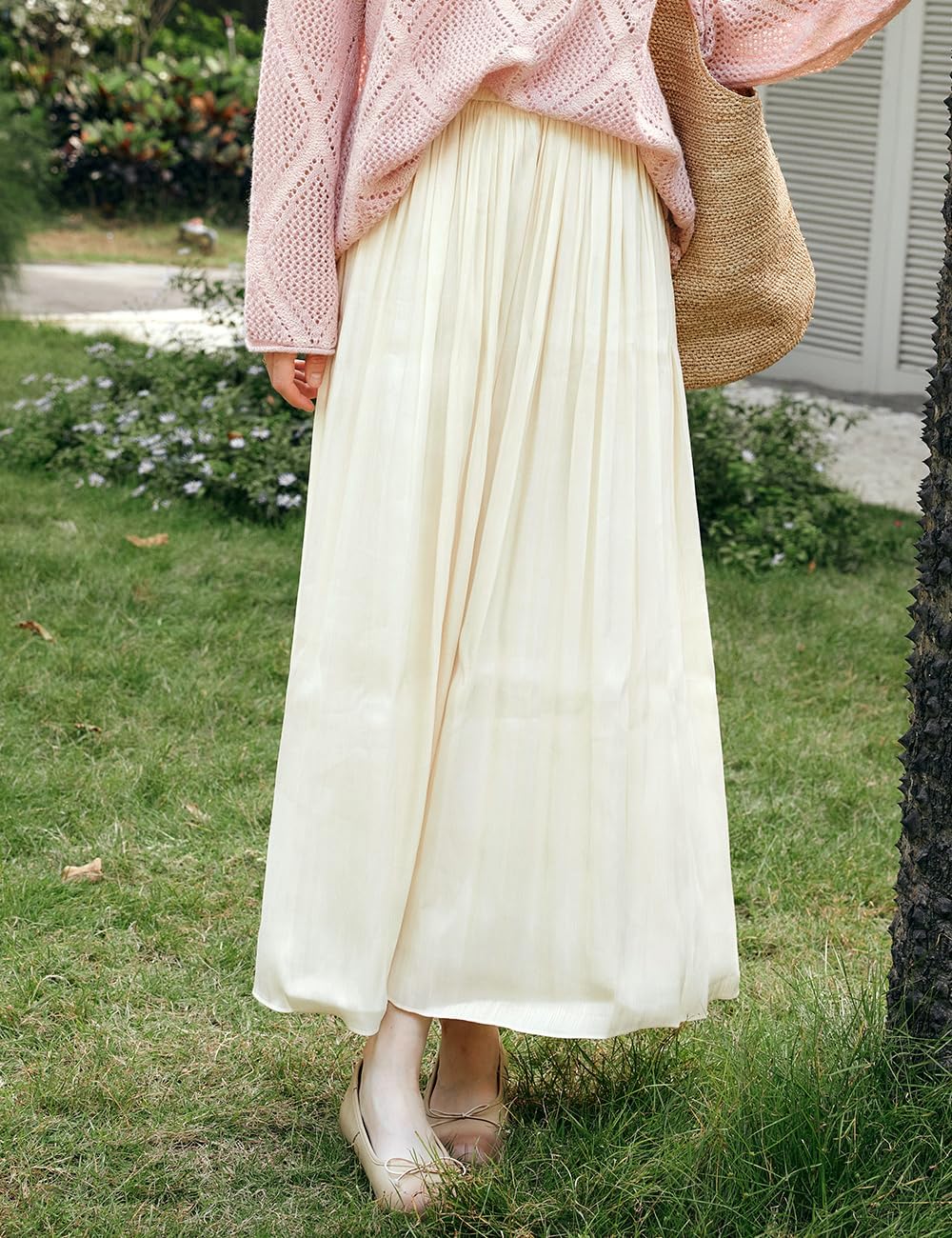 Women's High Waist Wide Leg Pants, Loose Lightweight Flowing Beach Palazzo Culottes