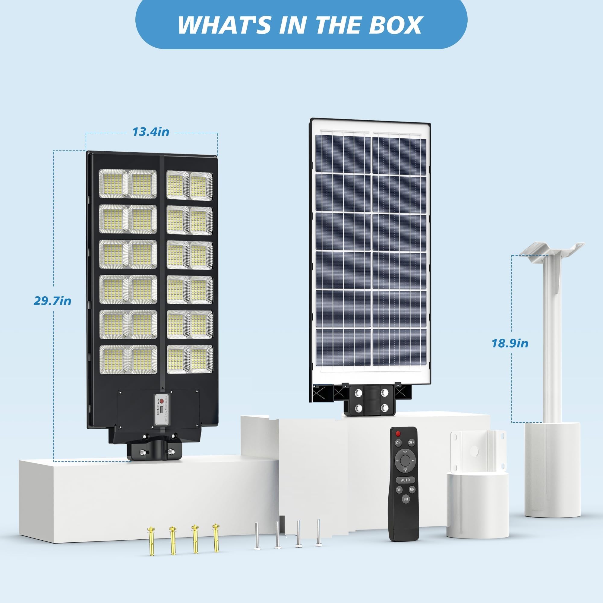 Lenlun 800W Solar Street Lights Outdoor Waterproof, 80000LM Solar Security Lights Dusk to Dawn Motion Sensor Light Lamp for Garage, Patio, Parking Lot, Wall, Playground
