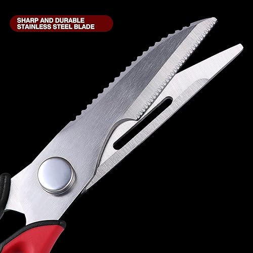 Miniatura 4 de Tijeras de cocina, tijeras de cocina resistentes, aptas para lavavajillas, tijeras de cocina afiladas de acero inoxidable para pollo, fáciles de