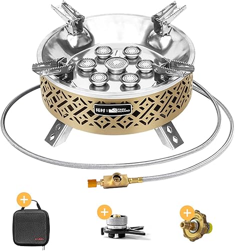 Miniatura 8 de Estufa portátil de camping ligera estufa plegable para mochileros adecuada para acampar al aire libre, cocina, senderismo y picnic, 19800W, color