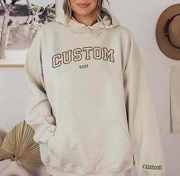 Amazon.com: Intriklo Premium Custom Text Embroidered Hoodie