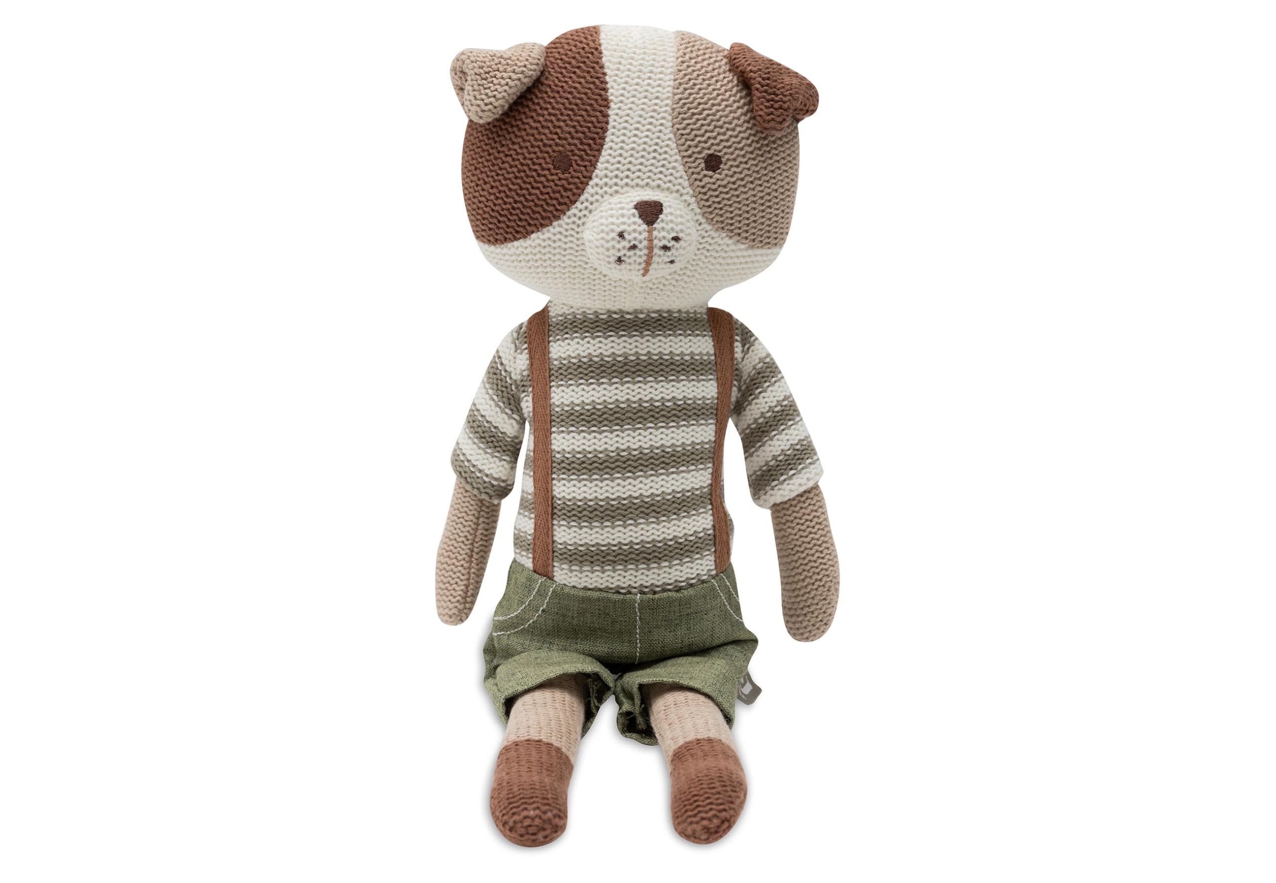 Jollein Kuscheltier Hund Mick – Gestrickt – 30 cm