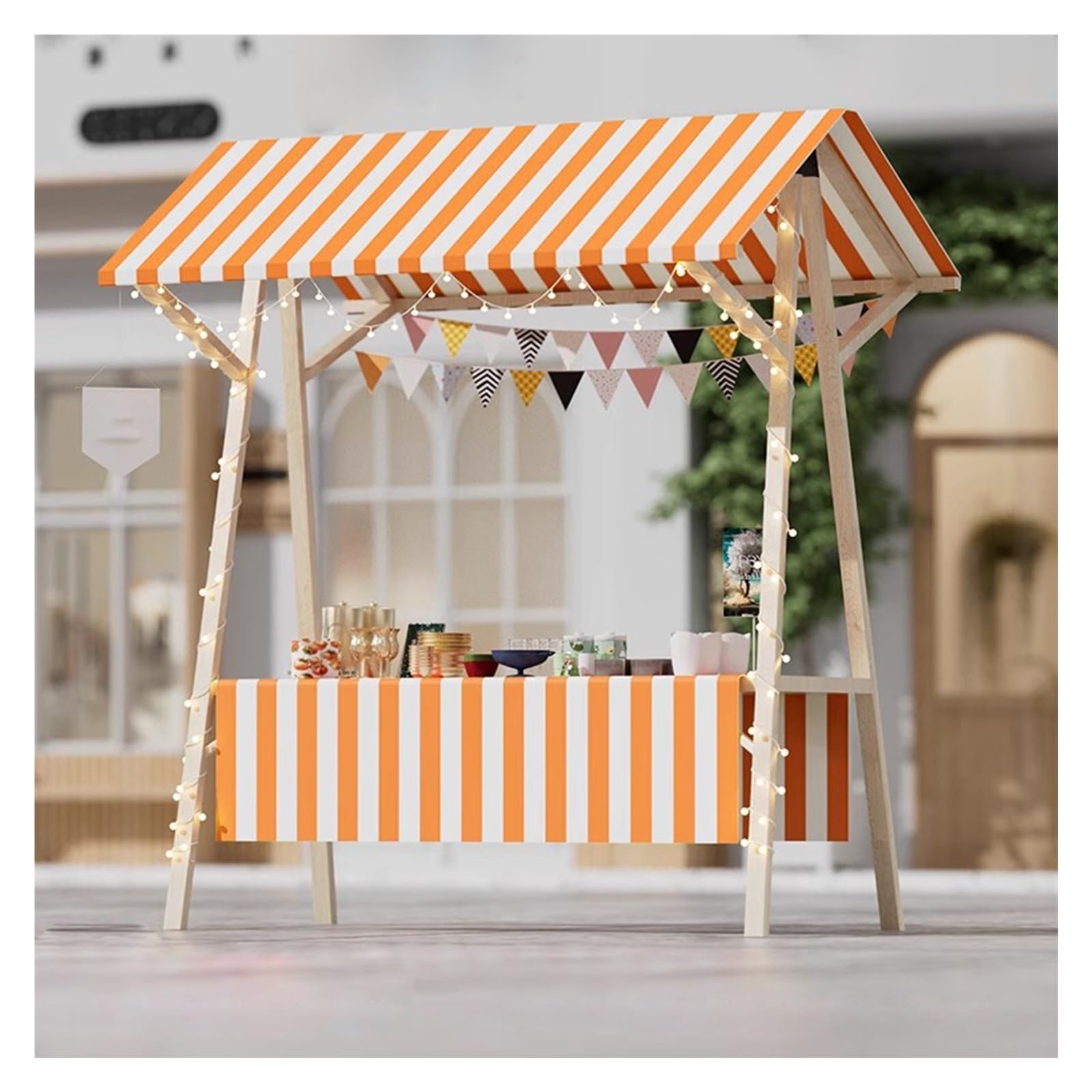 Foldable Vendor Cart on Wheels, Lightweight Market Stall Display Stand for Food and Flower Sales, Portable Folding Solution for Vendors