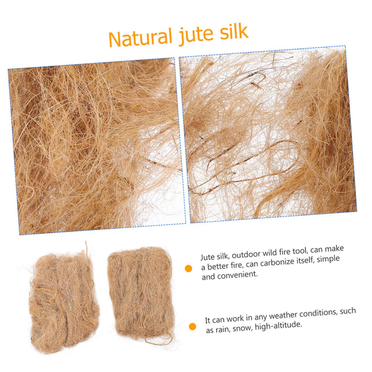 Arrancadores De De Yute Natural para Camping Aire Accesorio Práctico Y Ligero para Encender Fuegos Barbacoa 3 Piezas X 4