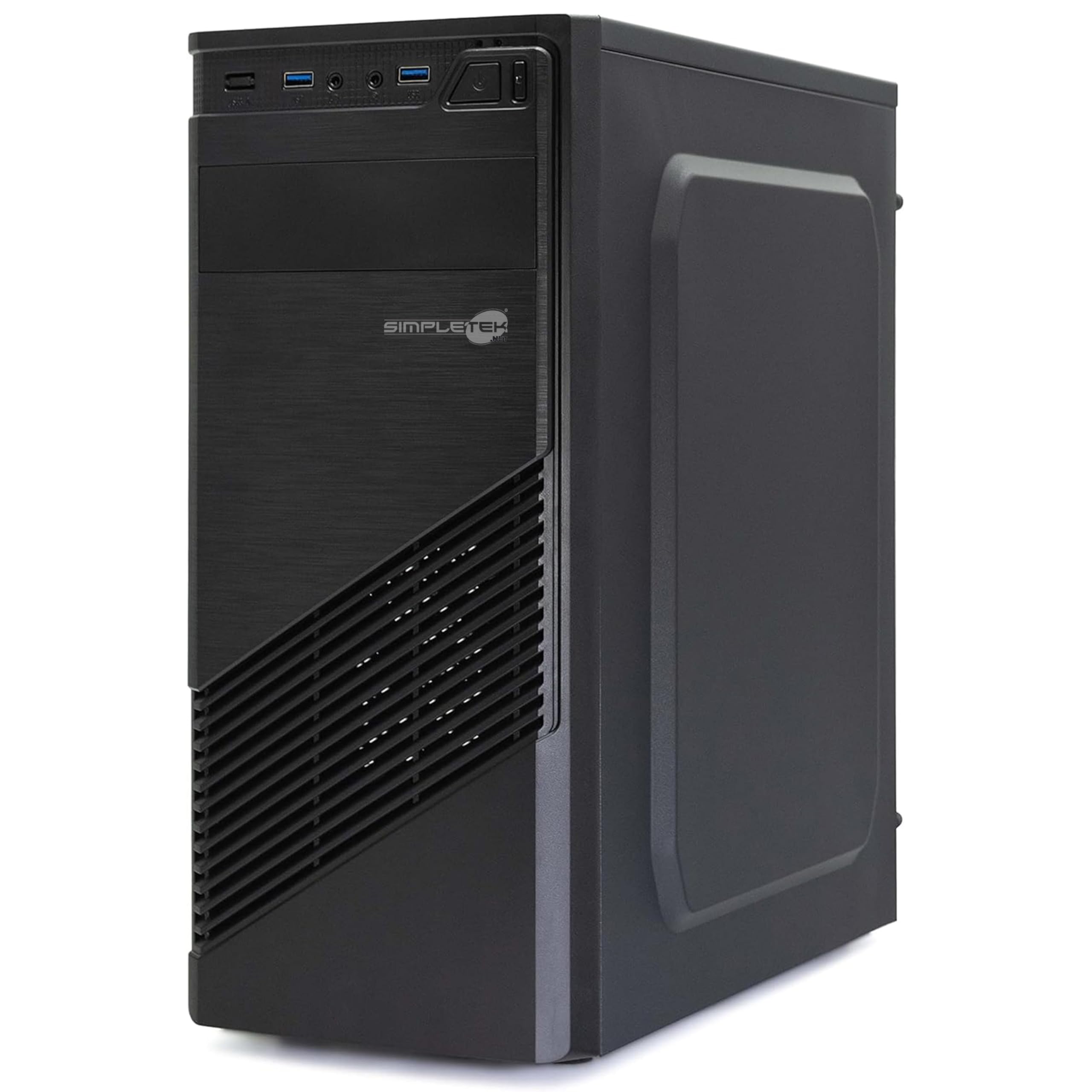 SIMPLETEK - Computer Desktop Fisso Assemblato di 14th Gen | Core i3 14100T RAM 8GB SSD 120GB | Case Nero, Inclusa licenza Windows 11 Professional