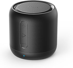 Anker SoundCore mini, Super-Portable Bluetooth Speaker with 15-Hour Playtime（with FM Radio）, 66-Foot Bluetooth Range, Enhanced Bass, Noise-Cancelling Microphone（for Leisure and Work Use）