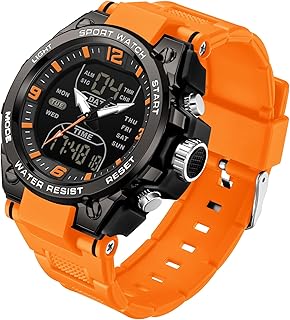Armbanduhr Herren Digitaluhr Sportuhr Herrenarmbanduhren wasserdichte Militär Uhren mit LED-Leuchtdisplay Analogen Zeigern und Digitalen Zahlen