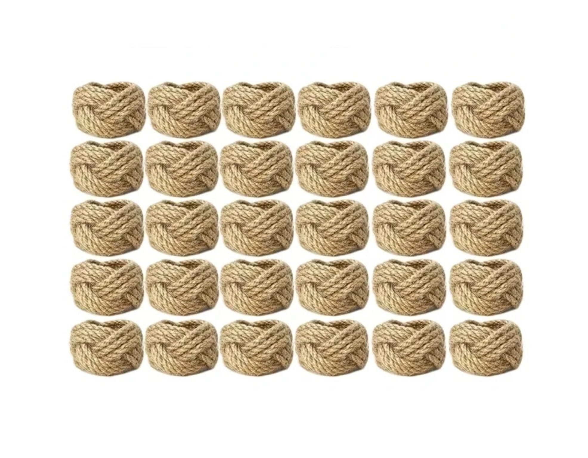 8pcs Burlap Jute Napkin Rings Set Farmhouse Table Decor Nautical Holder