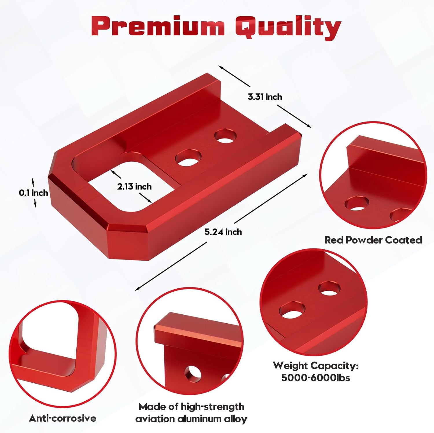 2 Pcs Front Tow Hooks Fit for Toyota Tacoma 2024-2026, 4Runner 2025-2026, Land Cruiser 250 2024-2025, Off-Road Truck Recovery Hooks Car Replacement Accessories Automotive (Red)