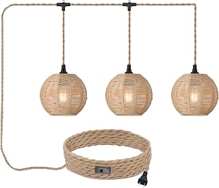 ALAISLYC Rattan Plug-In Chandelier