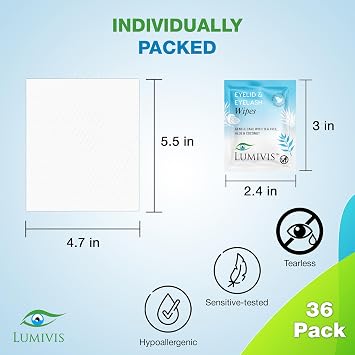 Eyelid Wipes, Gentle Daily Eye Care, Tea Tree, 36 Count
