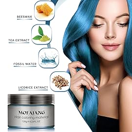SOVONCARE Blue Temporary Hair Color Wax Washable Hair Dye for Men & Women, All-Day Hold Disposable Hair Styling Clays for Party, Cosplay & Daily 4.23 oz