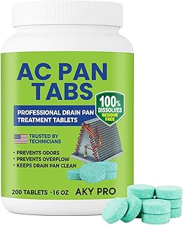 AC PAN TABS – 200 AC Drain Line Cleaner Tablets for HVAC & Air Conditioner Condensate Pan Preventive Maintenance, Water-Soluble, No-Residue & Prevents Overflow