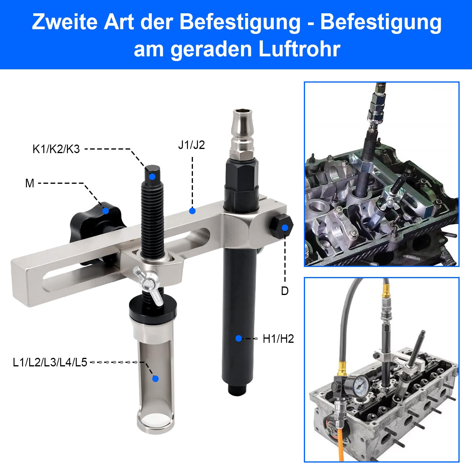 RUIZHI Attrezzo di Ricambio per Molle e Guarnizioni, Compatibile con Mercedes Benz, BMW, Audi, Senza Smontaggio della Testa Cilindrica, incl Kit di Guarnizioni per Valvola