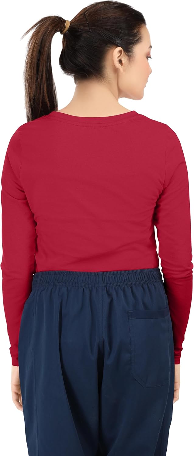 NY Threads Womens Under Scrub Slim Fit Long Sleeve T-Shirt Underscrub Comfort Tee - Image 2