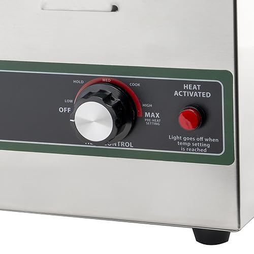 Miniatura 2 de Winco FW-S600 Cocina eléctrica/calentador de alimentos, 1500 vatios, acero inoxidable, mediano