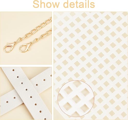 Miniatura 5 de CHGCRAFT Kit de bolsas de ganchillo para tejer bricolaje, juego de hojas de lona de plástico de malla para manualidades, bolsas de hombro,