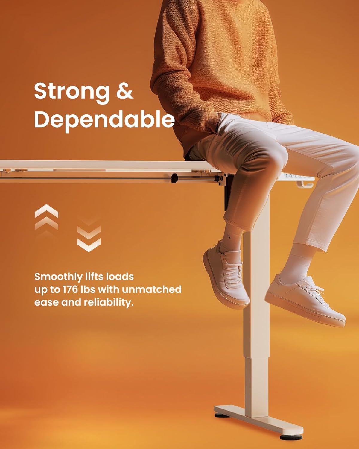 ErGear Height Adjustable Electric Standing Desk, 48 x 24 Inches Sit Stand up Desk, Memory Computer Home Office Desk with Two-Piece Desktop (Vintage Brown) ErGear Height Adjustable Electric Standing Desk, 48 x 24 Inches Sit Stand up Desk, Memory Computer Home Office Desk with Two-Piece Desktop (Vintage Brown)