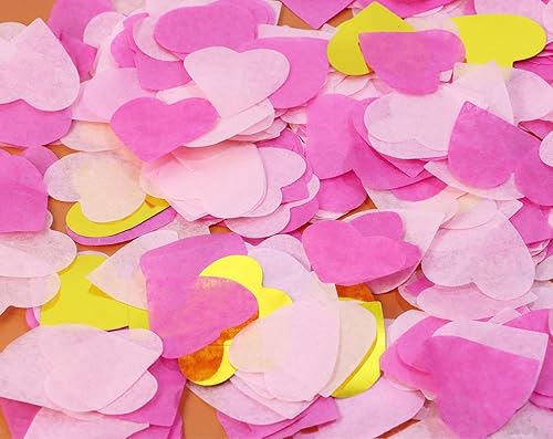 Miniatura 3 de ONLYKXY 4000 piezas de papel de seda, confeti de flores, confeti, forma de corazón, pétalos, mesa de confeti, decoración de boda, confeti con