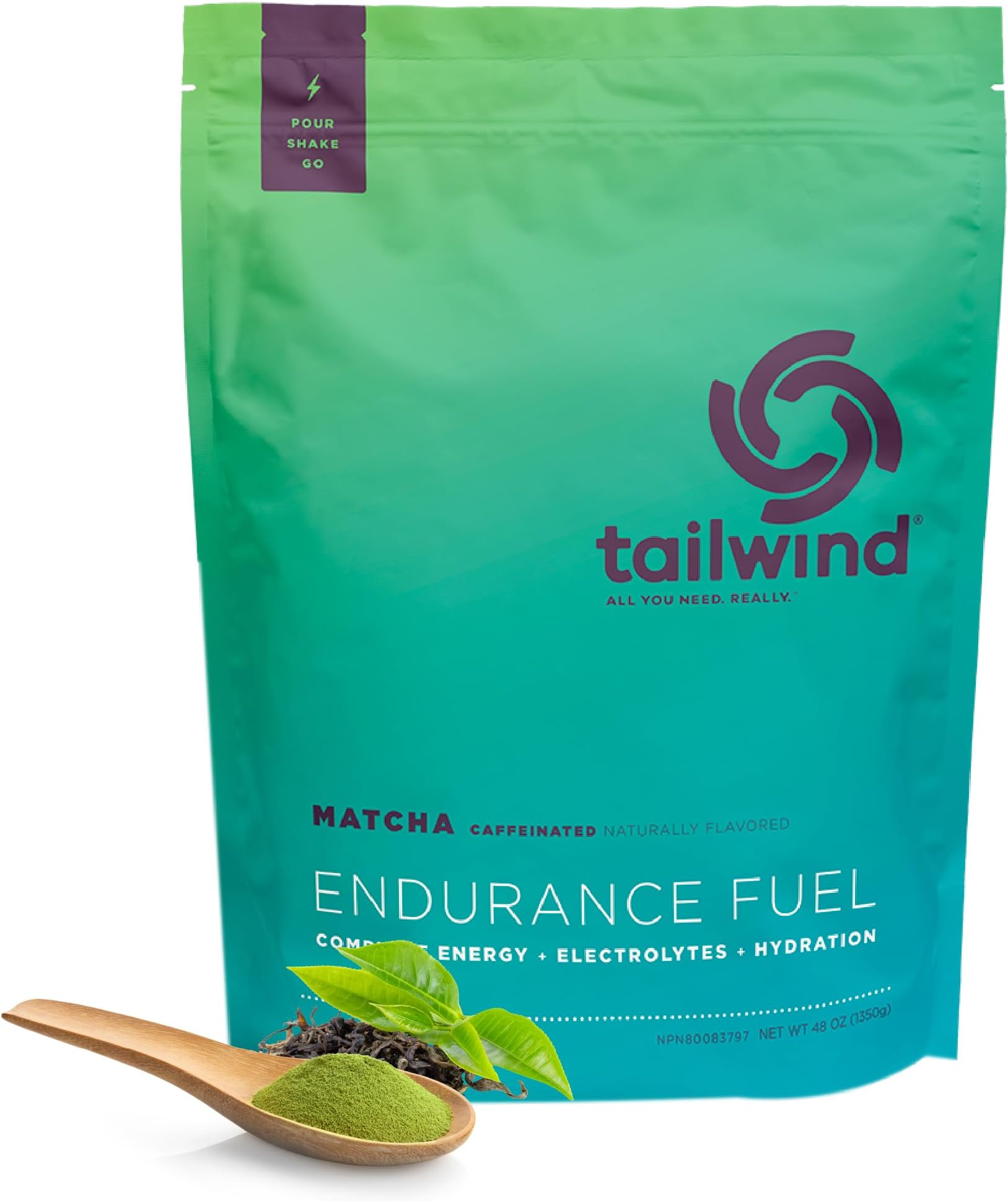 Tailwind Nutrition Endurance Fuel, Carbohydrate & Electrolyte Sports Drink Mix Powder, Gluten-Free, Vegan, Lemon, 50 Servings