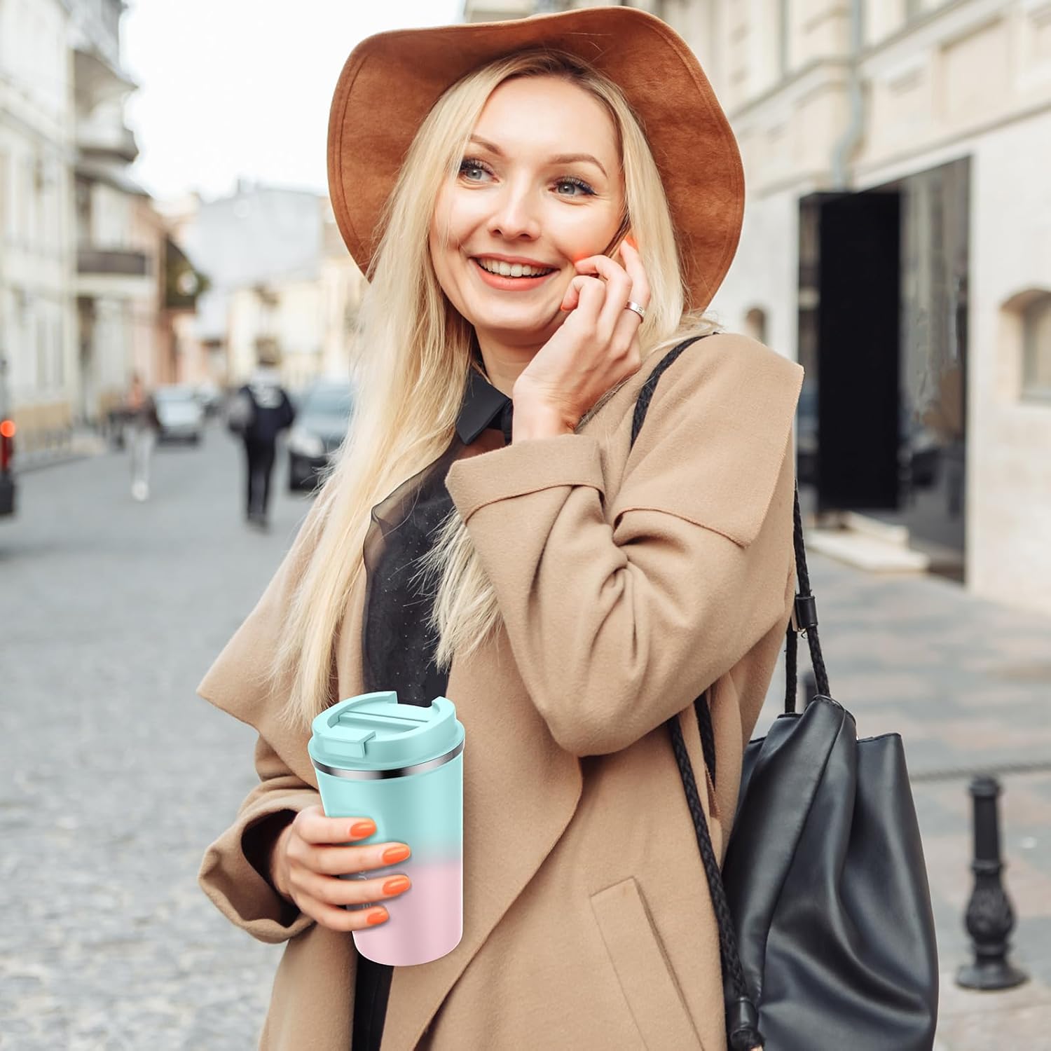 KETIEE 12oz Insulated Travel Mug, Vacuum Stainless Steel Double Walled Reusable Coffee Cup with Leakproof Lid, Hot and Iced Coffee Tea Water - Image 7