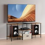 Blanc TV Stand avec stockage pour 50 1 cm TV Centre de divertissement moderne avec étagères de rangement ouvertes 3 Bois de base TV Console Table Media Cabinet pour Salon Chambre Bureau