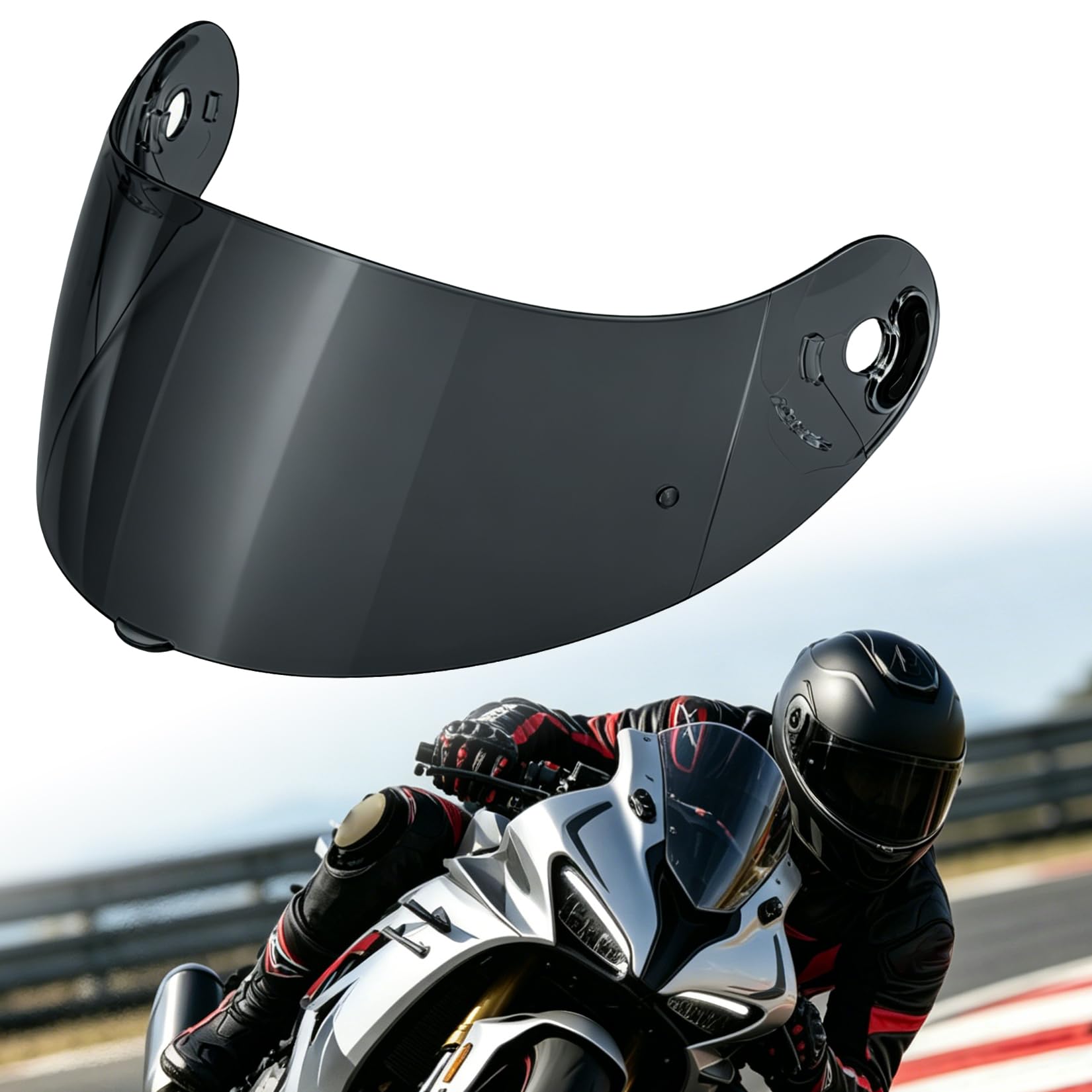 PSLER Visiera per Casco per Nolan X-Lite X-803 RS Ultra Carbon, X-803, X-802RR, X-802, Ricambio Visiera Anti-Graffio e UV, Pinlock Ready(Nero Chiaro)